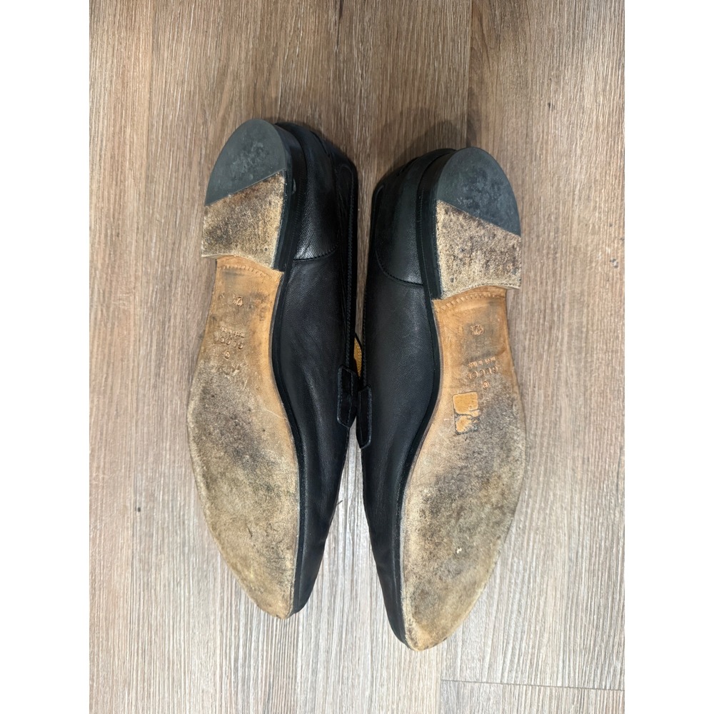 Gucci Mens Black Leather Horsebit Loafers Silver Hardware Made in Italy 12.5 - Picture 8 of 10